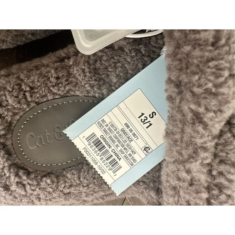 Cat & Jack Kids Gray Slide Slippers Size Youth 13/1 New